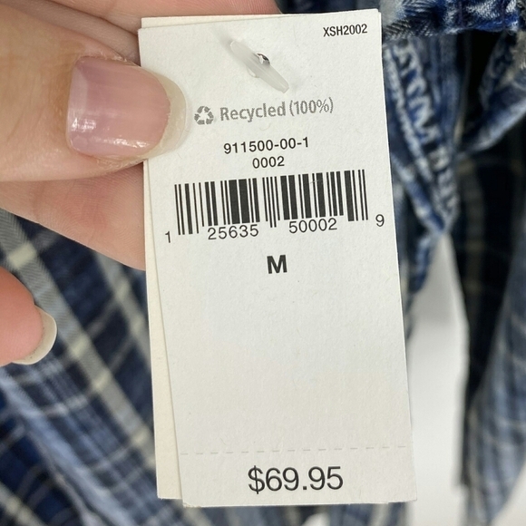 Gap Slim Fit Worn Look Blue Plaid - Picture 6 of 9